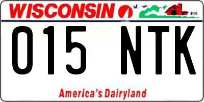 WI license plate 015NTK