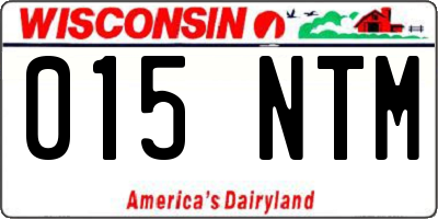 WI license plate 015NTM
