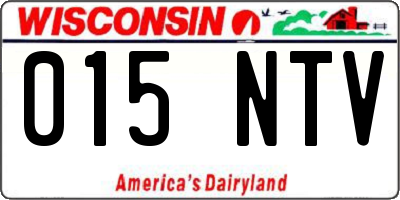 WI license plate 015NTV