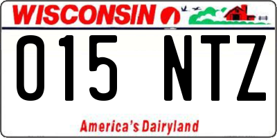WI license plate 015NTZ