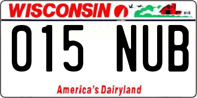 WI license plate 015NUB