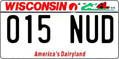 WI license plate 015NUD