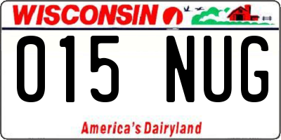 WI license plate 015NUG