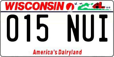 WI license plate 015NUI