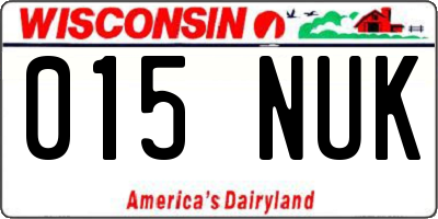 WI license plate 015NUK