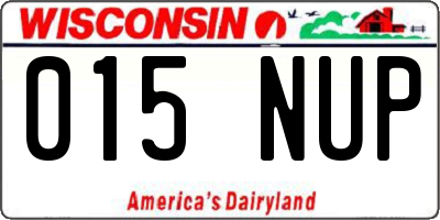 WI license plate 015NUP