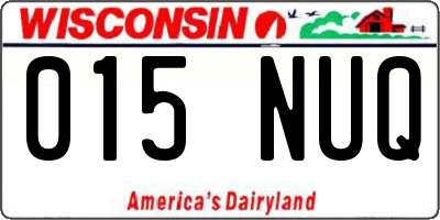 WI license plate 015NUQ