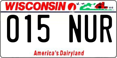 WI license plate 015NUR
