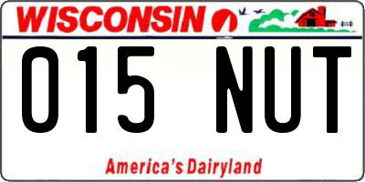 WI license plate 015NUT