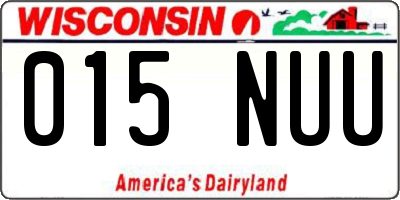 WI license plate 015NUU
