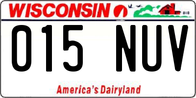 WI license plate 015NUV