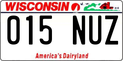 WI license plate 015NUZ