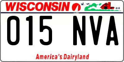 WI license plate 015NVA