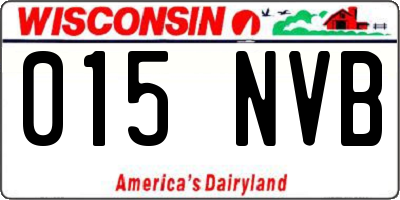 WI license plate 015NVB