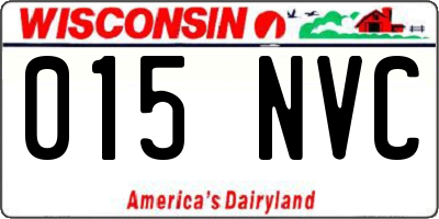 WI license plate 015NVC