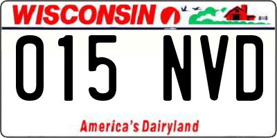 WI license plate 015NVD