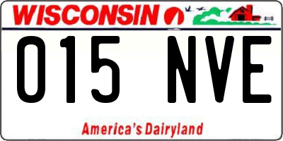 WI license plate 015NVE