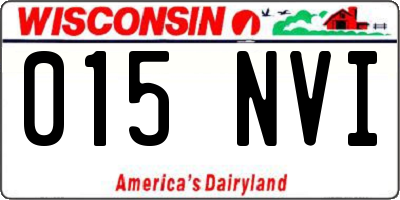 WI license plate 015NVI