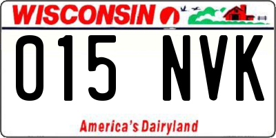 WI license plate 015NVK