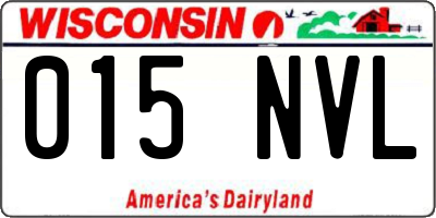 WI license plate 015NVL