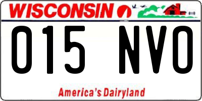 WI license plate 015NVO