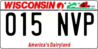 WI license plate 015NVP
