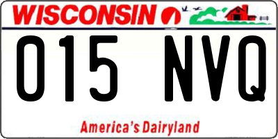 WI license plate 015NVQ