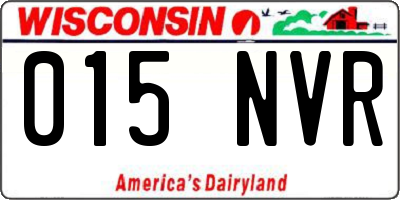 WI license plate 015NVR