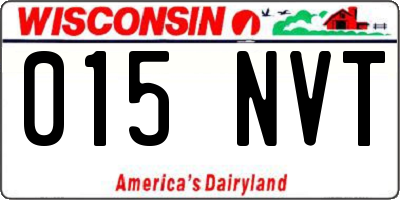 WI license plate 015NVT
