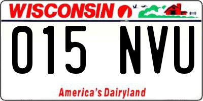 WI license plate 015NVU