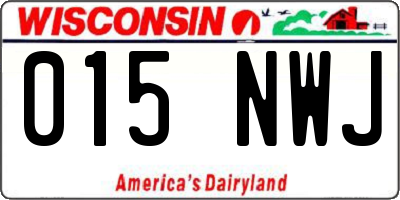 WI license plate 015NWJ