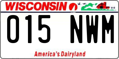 WI license plate 015NWM