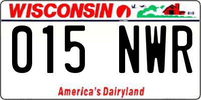 WI license plate 015NWR