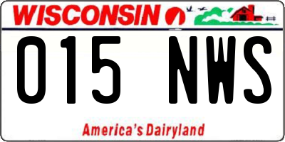 WI license plate 015NWS