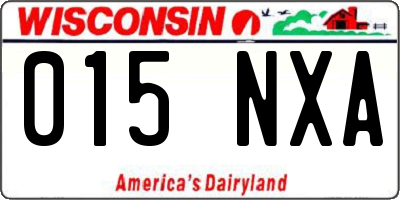 WI license plate 015NXA