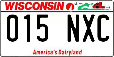 WI license plate 015NXC