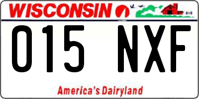 WI license plate 015NXF