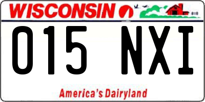 WI license plate 015NXI