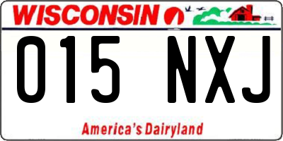 WI license plate 015NXJ