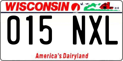 WI license plate 015NXL