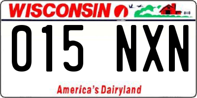 WI license plate 015NXN