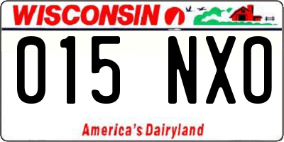 WI license plate 015NXO