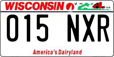 WI license plate 015NXR