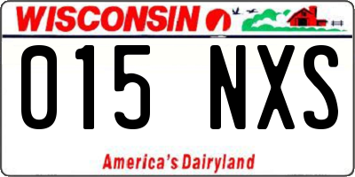 WI license plate 015NXS