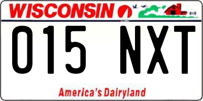 WI license plate 015NXT