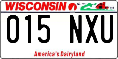 WI license plate 015NXU