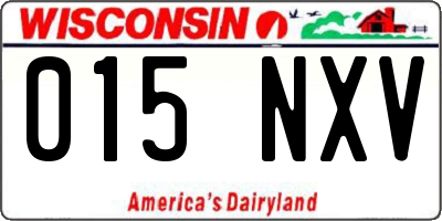 WI license plate 015NXV