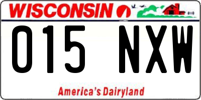 WI license plate 015NXW