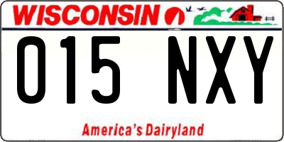WI license plate 015NXY