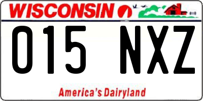WI license plate 015NXZ